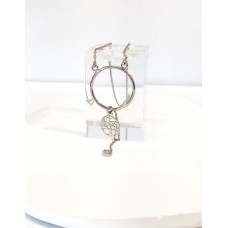 Ασημένιο κολιέ - Κρίκο με δένδρο ζωής και λευκό ζιργκόν (SN230)